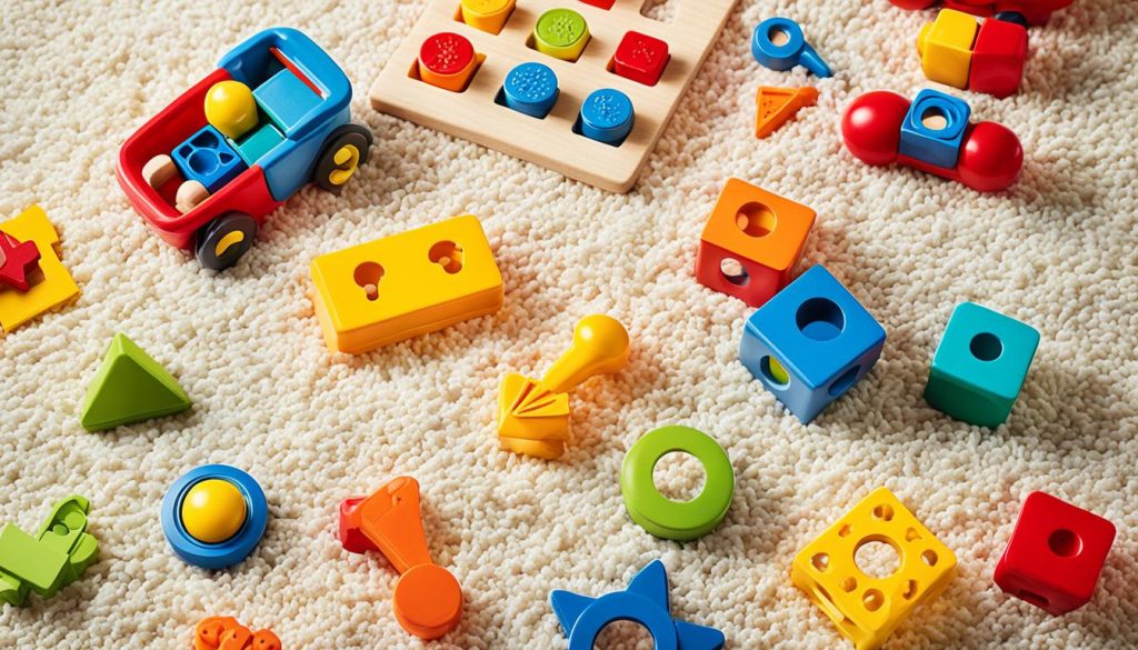 Seleção de brinquedos educativos para bebê